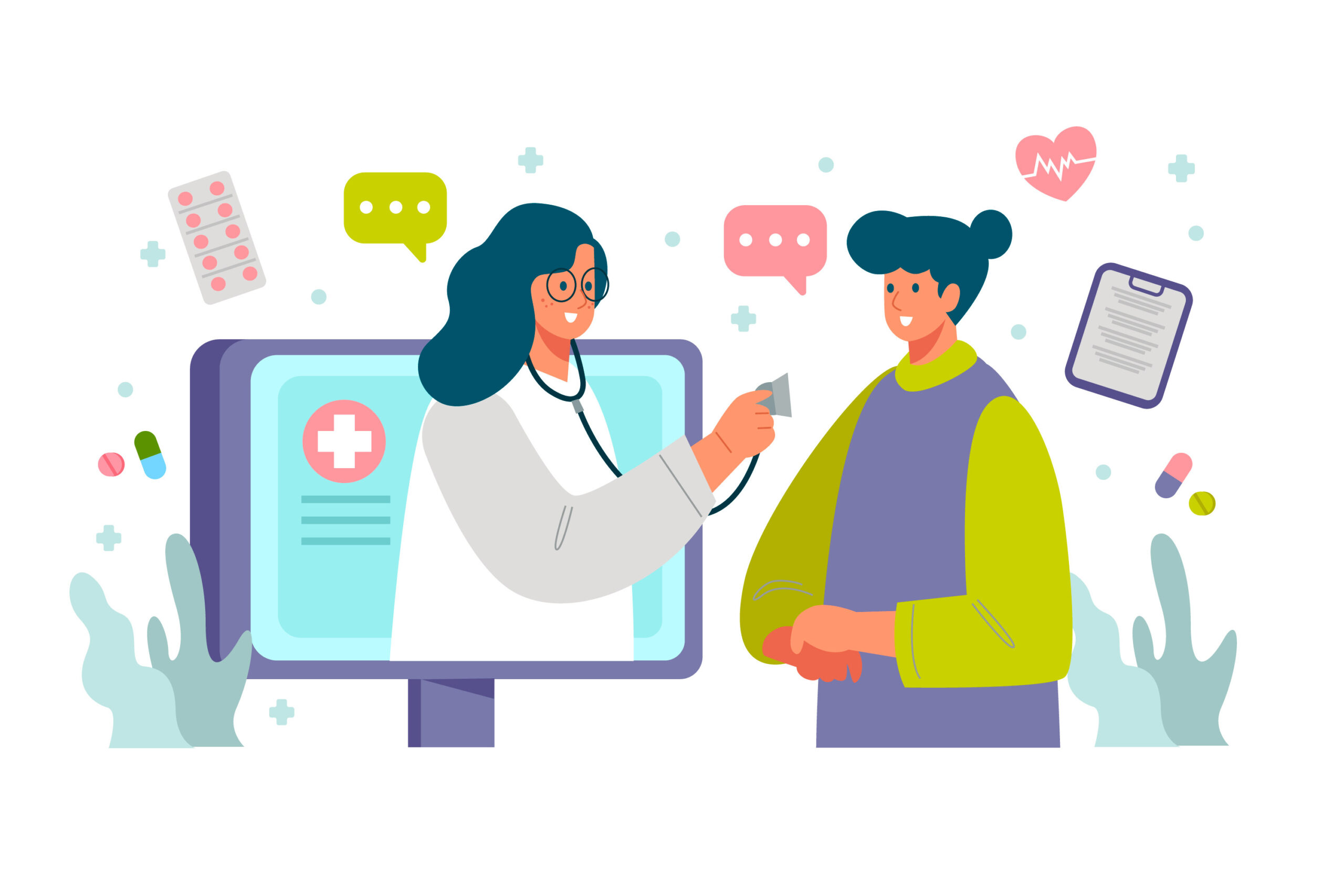 Consulta médica ilustrada ClariExam
